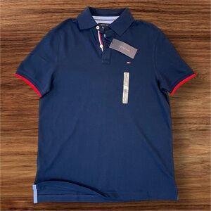 NWT Tommy Hilfiger Men’s Dark Blue 100% Cotton Custom Fit Polo. Small